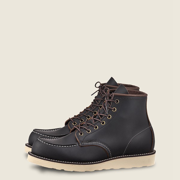 Heritage Støvler Herre - Red Wing Classic Moc - 6-Inch Prairie Læder - Sort - FKTHMU-148